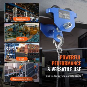Carrello Manuale con Capacità di Carico di 500 kg/0,5 Tonnellate, Quattro Ruote Regolabili, Larghezza Flangia a I da 2,5-5 Pollici, Carrello a Doppia Trave - Product Image 6