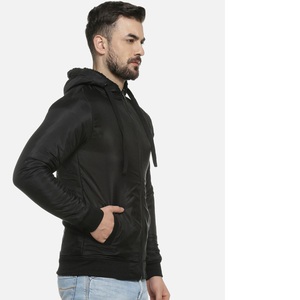 Blouson bomber à capuche en PU noir pour homme, fermeture éclair sur le devant, couleur unie, coupe-vent, vêtement d'automne, coupe classique - Product Image 4