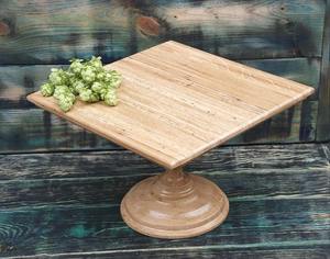 Support à gâteau vintage en bois avec présentoir à dessert carré décoratif pour la maison, la boulangerie, la restauration et les événements hôteliers, parfait pour les fêtes - Product Image 1