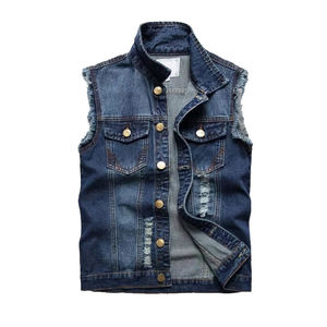 Gilet en jean sans manches pour homme, fabriqué en usine, best-seller, respirant et confortable, pour adultes - Product Image 1
