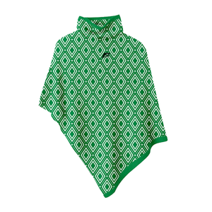 Poncho en tricot à col roulé pour femme, automne-hiver, rose, motif géométrique en losanges, châle asymétrique, cape - Product Image 4