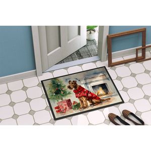 Irish Terrier Cozy Christmas Paillasson Antidérapant Lavable Low Pile 24H X 36W Intérieur Extérieur Tapis D'entrée pour Porte D'entrée - Product Image 4