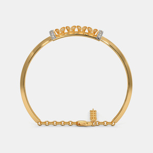 สร้อยข้อมือโซ่ทองประดับเพชรลายฉลุเรขาคณิต - Product Image 4