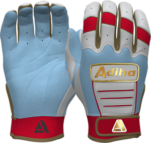 Guantes de béisbol de cuero de alta calidad, ligeros, duraderos, de cuero premium, antideslizantes, color azul cielo y blanco. - Product Image 3