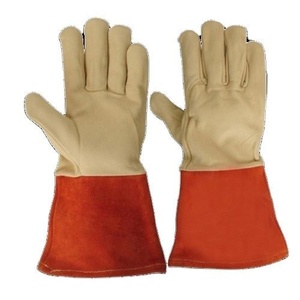 Gants de soudage TIG robustes en cuir de chèvre et de vache, résistants à l'abrasion et aux coupures, pour la protection des mains en construction - Product Image 2