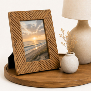 Wholesale Handcrafted Wooden Photo <b>Frame</b> Textured Chevron Pattern <b>Picture</b> <b>Frame</b> Geometric <b>Wood</b> Tabletop <b>Frame</b> for Home Decor - Product Image 4