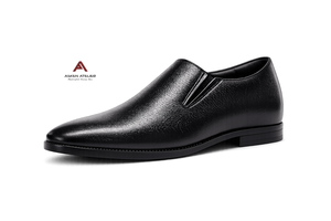 Asken Atelier Men's Hidden Heel Slip-On Loafers Genuine Leather Formal Business <b>Shoes</b> Breathable Toe Design Cushioned Anti-Slip - Product Image 3