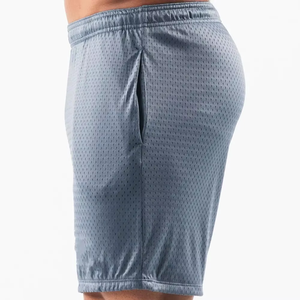 Pantalones Cortos Deportivos Casuales para Hombre, Color Azul Sólido, Transpirables, de Malla, Cintura Alta, Cierre Elástico - Product Image 2