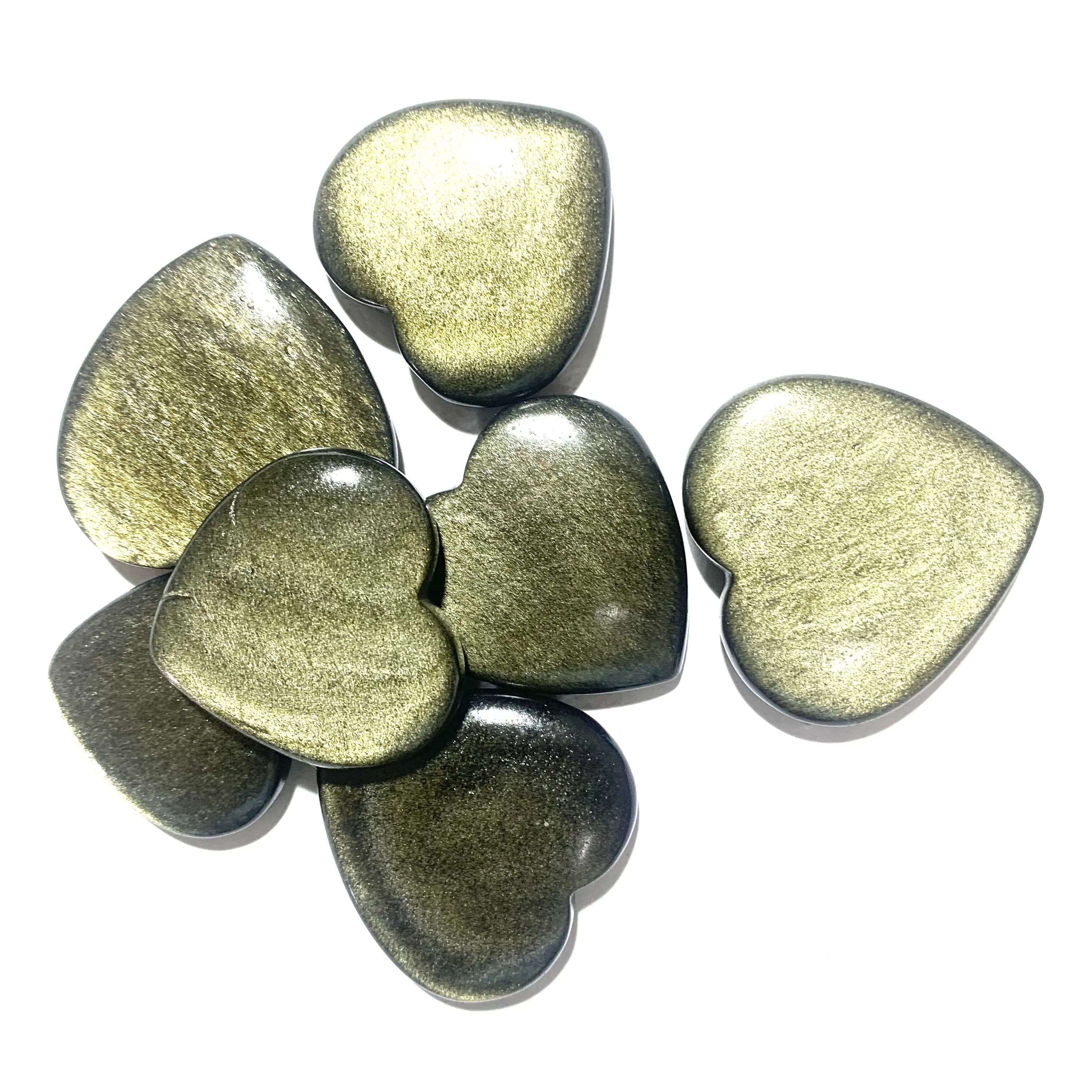 Gümüş obsidyen kalp şekli taşlar gevşek taş takı yapma kalp şekli Cabochon Buffy & düz kalp şekli gümüş obsidyen