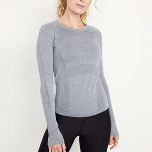 Camisetas de Manga Larga Casuales para Mujer, Diseño Personalizado, Más Vendidas, Ropa Nueva de Algodón, Camisetas Deportivas para Gimnasio, Venta al Por Mayor - Product Image 1