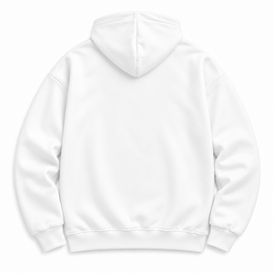 เสื้อฮู้ดดี้สีขาวแบบกำหนดเอง 300GSM ผ้าคอตตอนฟลีซหนานุ่ม ทรงโอเวอร์ไซส์ ใส่สบาย มีกระเป๋าหน้า สไตล์สตรีทแวร์ ยูนิเซ็กซ์ รับผลิตแบบ OEM ODM - Product Image 3