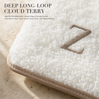 Serviette de Bain Marque Blanche OEM ODM 700 GSM Coton Peigné Boucle Profonde Longue 6 Couleurs de Bordure Monogramme Personnalisé pour Hôtels Vente en Gros