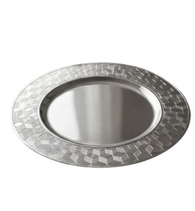 Assiette de service ronde en cuivre antique de haute qualité pour événements et dîners, assiette de présentation métallique design - Product Image 5