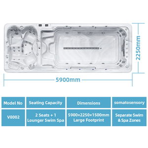 Virlux V8002 5.9<span class=keywords><strong>ม</strong></span>. สปาว่ายน้ำแบบดูอัลโซนและอ่างน้ำร้อนพร้อมไอพ่นสำหรับนักกีฬา<span class=keywords><strong>ม</strong></span>ืออาชีพ - Product Image 2