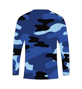 Camiseta Deportiva de Manga Larga para Hombre, Color Azul Rey, Camuflaje, Compresión, para Gimnasio, Entrenamiento, Táctica, con Estampado de Camuflaje - Product Image 6