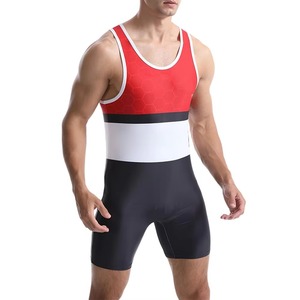 Clothing Gold Unisex Adult Wrestling Singlet Discharge Printed 100% Polyester <b>Light</b> Weight Breathable Durable Quick Dry Uniform - Product Image 3
