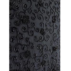 Tissu en dentelle de tulle perlé à la main sur mesure, style français luxueux, élégant et exquis, broderie perlée pour robes de mariée - Product Image 3