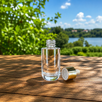 Nouvel emballage cosmétique, flacon compte-gouttes en verre de 30 ml, flacon à fond épais, flacon en verre à épaule plate pour huile essentielle, logo personnalisé