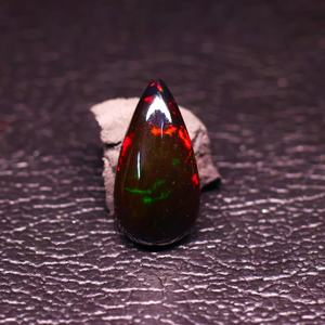 Natural Black Ethiopian Fire <b>Opal</b> Cabochon Pear Shape Gemstone Wholesale Loose <b>Opal</b> 1 Carat Avg - Product Image 3