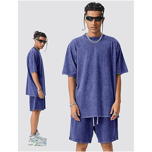 T-shirt surdimensionné à manches courtes pour homme, 100 % coton, 240 g/m², délavé à l'acide, style streetwear vintage, personnalisable en gros - Product Image 3