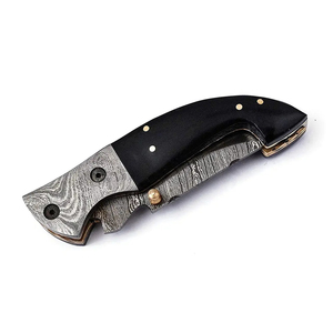 Cuchillo de Bolsillo Burraq Hecho a Mano con Acero de Damasco, Mango Elegante y Funda de Cuero, Punta de 7 Pulgadas, Ideal para Regalos y Actividades al Aire Libre - Product Image 3