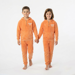 Conjunto Deportivo para Niños, Sudadera con Media Cremallera y Pantalones Jogger de Algodón, Color Naranja Sólido, Estilo Acid Wash, Personalizado, Unisex - Product Image 4