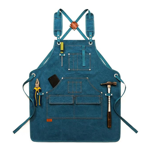 Adjustable Hanging Neck Silk <b>Apron</b> Custom Logo Embossed Print Straps Pocket Canvas Restaurant <b>Work</b> Cooking Men's - Product Image 5