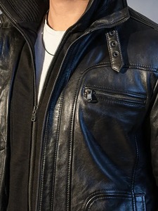 เสื้อแจ็คเก็ตหนังเดโบเนียร์สำหรับผู้ชาย - Product Image 3