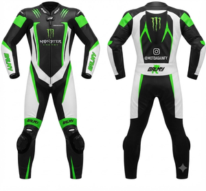 Traje de Carreras Personalizado para Hombre en Cuero Vacuno/Canguro, Mono de Una Pieza con Armadura de Nivel 2 CE, Hecho a Medida, Protección OEM - Product Image 1