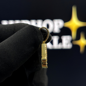 Pendentif personnalisé HIPHOP SPARKLE avec le nom Aaron, en argent sterling 925 plaqué or rose, avec moissanite VVS, style hip hop glacé, charme unisexe - Product Image 3