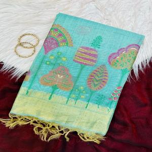 Sari en coton Muga doux de qualité supérieure, tissage Resham, type Jamdani, motifs colorés, traditionnel, pour fêtes, séchage rapide, toutes tailles - Product Image 1