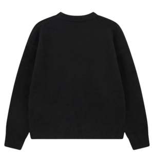 เสื้อสเวตเตอร์ถักสีดำ แต่งขอบตัดกัน เนื้อผ้านุ่ม สวมใส่สบาย ทรงพอดีตัว น้ำหนักเบา เหมาะสำหรับใส่ลำลอง - Product Image 2