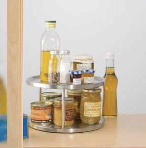 Single Tier Metal <b>Rotating</b> <b>Storage</b> <b>Rack</b> for Workshop Spice Condiment Organization 360 Degree Swivel Standing Type Industrial - Product Image 1