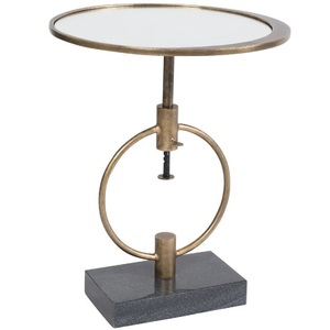 Table d'appoint ronde en métal de style français, table basse de qualité antique, taille personnalisée, en aluminium, pour laiton - Product Image 1