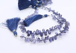 Cuentas de Iolita Natural AAA, Forma de Pera Facetada, 5x7 mm, Color Azul, Hilo de 8 Pulgadas, Calidad Premium - Product Image 4