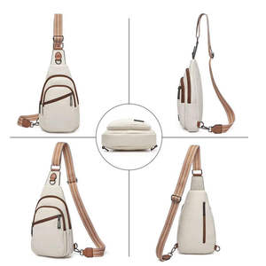 Sacs bandoulière avec sangle réglable, compartiments spacieux, poche antivol, matériau PU, fermeture éclair légère, pour voyage - Product Image 2