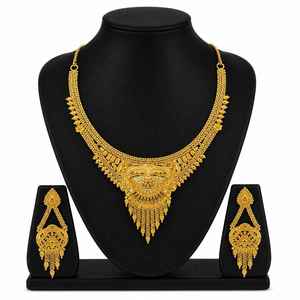 Juego de Collares de Moda Chapados en Oro de 14K, 18K, 24K al por Mayor, Diseño Tradicional, Joyería de Latón con Baño de Oro, Juego de Collares Cortos - Product Image 1