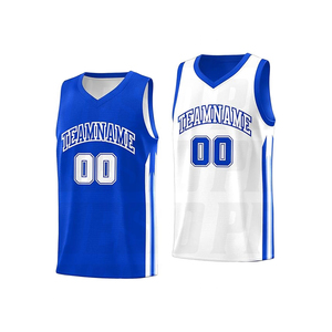 Maillot de basketball personnalisable respirant grande taille, imprimé numériquement, réversible, pour la vente en gros - Product Image 1