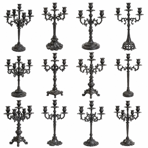 Candelabro Metálico de 5 Brazos de Alta Calidad para Eventos de Cumpleaños, Duradero, Hecho a Mano, para Uso en Mesa, Color Negro - Product Image 3