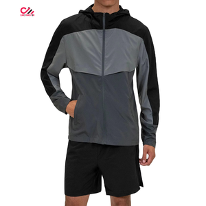 Ensemble de veste coupe-vent et short en deux pièces pour homme, style hiver décontracté, coupe-vent imperméable, couleurs personnalisées, impression numérique - Product Image 1