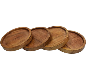 Sous-verres en bois gravés avec logo personnalisé, options de fabrication en gros, artisanat de haute qualité, sous-verres ronds en bois - Product Image 6