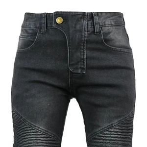 Motorcycle Leather Cordura Riding Pants with CE Removable Knee & Hip <b>Protectors</b> | Waterproof Biker Trousers | Hike Impex - Product Image 4
