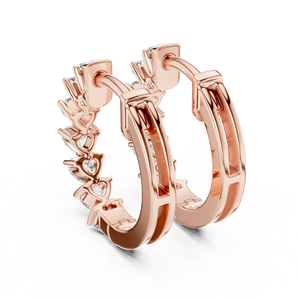 Juego de Aros de Oro Rosa de 18 Quilates con Baño de Rodio, Diamantes Cultivados en Laboratorio con Corte Corazón, Certificados por IGI, para Uso Diario, Eventos Glamurosos, San Valentín - Product Image 3