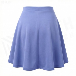 Women A-Line Mini <b>Skirt</b> Solid Color <b>Elastic</b> <b>Waist</b> Comfortable Polyester <b>Skirt</b> All Seasons Wear - Product Image 3