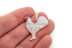 2026 Exclusive Premium Quality D Color VVS Custom Ruby Rooster 14K <b>Solid</b> <b>Gold</b> Plated Moissanite party <b>Pendant</b> for Men Women gift - Product Image 6