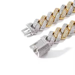 Indian Manufacture <b>Iced</b> <b>Out</b> Hip Hop Moissanite Diamond Cuban <b>Chain</b> Necklace Custom Jewelry for Men Available for Export Price - Product Image 2