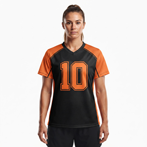 Camiseta de Lacrosse Personalizada por Sublimación para Mujer, Camiseta de Lacrosse Femenina Premium con Cuello en V y Manga Corta - Product Image 1
