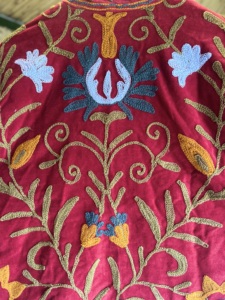 Handmade Knitted <b>Velvet</b> Embroidery Bomber <b>Jacket</b> <b>Women</b> | Premium Floral Winter <b>Jacket</b> | Breathable Cotton Outerwear Stand - Product Image 5