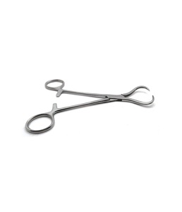 Pinzas de sujeción de huesos Lewin de acero inoxidable alemán, curvadas, dentadas, para reposicionamiento ortopédico - Product Image 1
