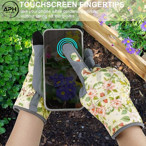 Gants de jardinage pour femmes à doigts entiers avec paume douce, pouce renforcé et manchette longue, imprimé floral personnalisé - Product Image 4